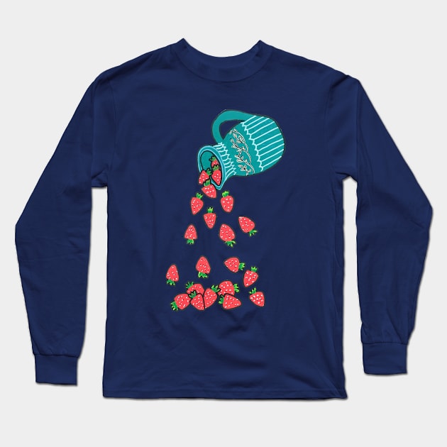 Strawberrys Jar Long Sleeve T-Shirt by DoodlesAndStuff